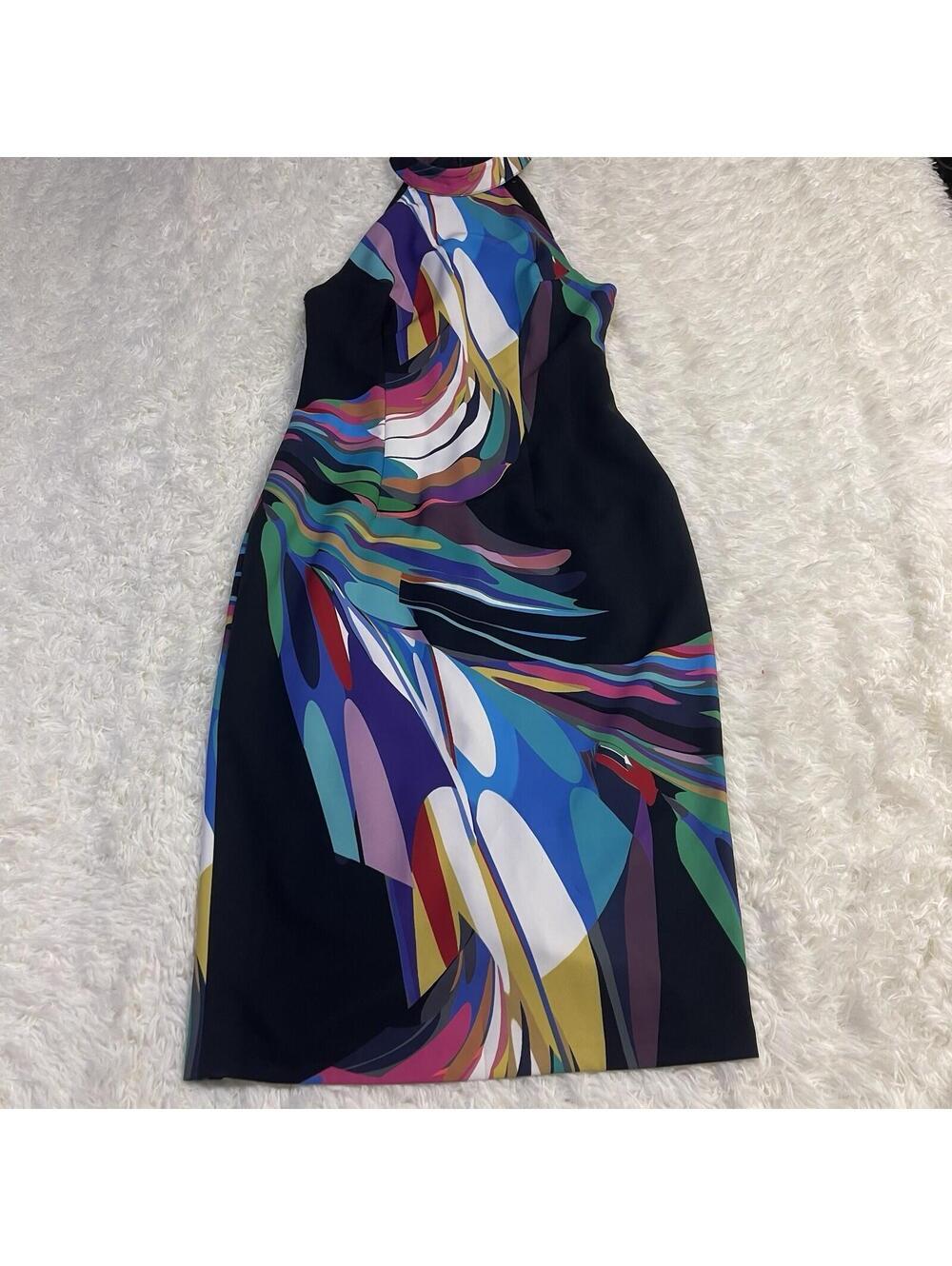 Trina Trina Turk Womens Multicolor Sleeveless Sheath Midi Dress Size 2
